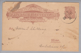 DR Privatpost Frankfurt 1890-02-18 2 Pf. Ganzsache - Correos Privados & Locales