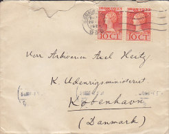 Netherlands S'GRAVENHAGE 1924 Cover Brief To KØBENHAVN Denmark Wilhelmina Paare Pair (2 Scans) - Lettres & Documents