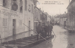 SAINT MAMMES, Rue Grande, Crue 1910, En Canot  Devant Café Gaspard, Deux Scans, Pub Maggi - Saint Mammes