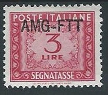 1949-54 TRIESTE A SEGNATASSE 3 LIRE MH * - ED096-7 - Postage Due