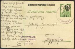 YUGOSLAVIA - JUGOSLAVIA - POSTA CARD With PARTIZAN Postmark PAŠIĆEVO (ZMAJEVO) - Novi Sad  - Mi. P99 - 1945 - RARE - Covers & Documents