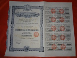 Action De 500 Francs - Société Des Pétroles Monte Carlo à Tourcoing - 1919 - Aardolie