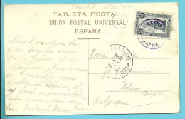 164 (Perron Liege) Op Kaart (Tenerife) Stempel ALBERTVILLE / PAQUEBOT  Naar OP-WOLUWE - Cartas & Documentos