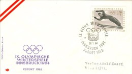 AUSTRIA Olympic Cover With Olympic Stamp And Cancel Kurort IGLS Nr 13 - Winter 1964: Innsbruck