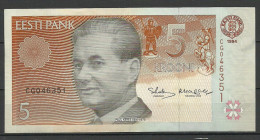 Estland Estonia Estonie 5 Krooni 1994 Banknote Bank Note Schach Chess PAUL KERES UNC - Estonie