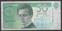 Estland Estonia Estonie 50 Krooni 1994 Banknote Freimaurer All-Sehende Auge Rudolf Tobias UNC - Estonie