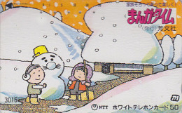 Télécarte Japon / 7-11 - 3016 - BONHOMME DE NEIGE - SNOWMAN BD Comics Japan Phonecard - SCHNEEMANN - Seasons