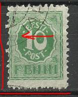 Estland Estonia 1919 Michel 7 ERROR Abart Hor. Perforiert Zweimal O - Estonie