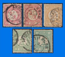 NL 1876-0001, 5 Definitive Stamps, Good Used/VFU - Oblitérés