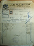 Austro-Hungary -Temesvár - KULKA EMIL + GYÓGYSZERTÁR  Apotheke Pharmacy - INVOICE  From  1912  S5.04 - Austria