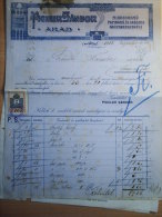 Hungary - Pichler Sándor Papírárú és írószer Nagykereskedés  ARAD  Invoice  From  1912  S5.09 - Austria
