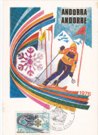 Carte-Maximum ANDORRE FSE N° Yvert 251 (JO HIVER) Obl Sp Ill 1er Jour - Cartes-Maximum (CM)