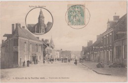 BOULOIRE  -  Circuit  De La  Sarthe, Juin 1906  -  Traversée  De  Bouloire - Pharmacie - Personnages. - Bouloire