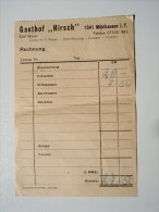 Deutschland - Gasthof Hirsch - 7341 - Mülhausen I.T.  - Rechnung  27.50 DM  S9.03 - Autres & Non Classés