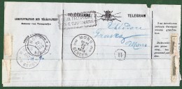 T18 - Télégramme - Telegram Déposé  Merxem >> MONS - 22. 9. 1913 / Déja Téléphoné + Cachet Facteur - Telegrammen