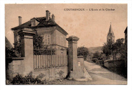 Coutarnoux Vue Sur L'ecole Et Le Clocher De L'eglise Canton L´Isle Sur Serein Edit Plessis Lucy - L'Isle Sur Serein