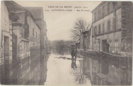 Cpa 92 Hauts De Seine Gennevilliers  Crue De La Seine Janvier 1910 Rue Nouvelle - Gennevilliers