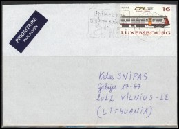 LUXEMBOURG Postal History Brief Envelope Air Mail LU 006 Trains Railway Philately Propaganda - Covers & Documents