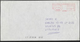 LUXEMBOURG Postal History Brief Envelope LU 015 Meter Mark Franking Machine - Lettres & Documents