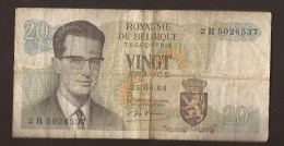 België Belgique Belgium 15 06 1964 20 Francs Atomium Baudouin. 2 H 5026537 - 20 Francs