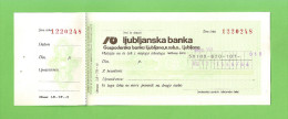 Bank Check Slovenia - Ljubljanska Banka - Schecks  Und Reiseschecks