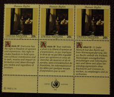 Y1 Nations Unies (New York)  : La Déclaration Universelle De Droits De L'Homme (IV) - Unused Stamps