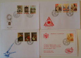 11770# LIECHTENSTEIN LOT 10 LETTRES ANNEE 1988 FDC COMPLETE EUROPA SPORTS NOEL VADUZ BRIEFE COVER - Storia Postale