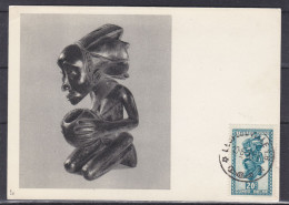 Arts - Statues - Congo Belge - Carte Postale Avec Oblitération Léopoldville - Carte Maximum ? - Expédié Vers La France - Briefe U. Dokumente