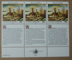 Y1 Nations Unies (New York)  : La Déclaration Universelle De Droits De L'Homme (V) - Unused Stamps