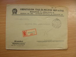 Hungary Cover -Országos Találmányi Hivatal - 1956 Registered  Budapest 53 339/t   S59.04 - Cartas & Documentos