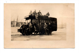 Carte Photo Camion Livraison Grands Magasins De La Samaritaine Avec Conducteur Et Ouvriers Livreurs En Costume Uniforme - Trucks, Vans &  Lorries