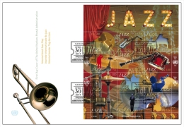 ONU Genève 2014 - FDC Feuillet Jazz - FDC