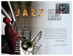 ONU Vienne 2014 - Carte Souvenir Jazz - FDC