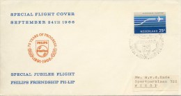 Speciale Vlucht Philips Friendship PH-LIP (24 September 1966) - Met Adres / Open Klep - Covers & Documents