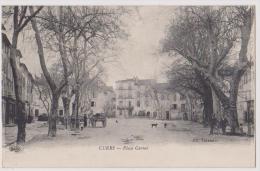 CUERS : PLACE CARNOT - UN ATTELAGE - DES CHIENS - ECRITE EN 1918 - 2 SCANS - - Cuers