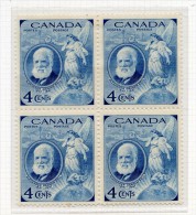 Canada  ** N° 225 - Graham Bell - Bloc De 4 -  - - Nuevos