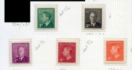 Canada  * N° 236a - 237a - 238a - 239a - 239Aa  -  - - Unused Stamps