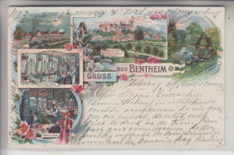 4444 BAD BENTHEIM, Lithographie, 1901, Bahnhof Allein 3 Ansichten - Bad Bentheim