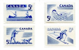 Canada  **    N° 292 à 295 - Sports De Plein Air  . - Unused Stamps