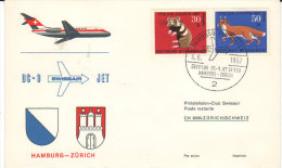 Hamburg Zurich DC9 1967 - Swissair Erstflug First Flight 1er Vol - First Flight Covers
