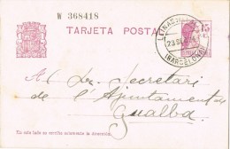 8738. Entero Postal LLINAS Del VALLES (Barcelona) 1934. Republica - 1931-....