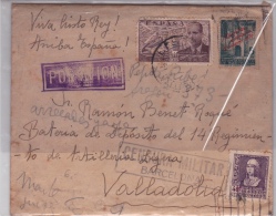 01869 Carta De Barcelona A Valladolid Por Avión - Censura Militar - Nationalists Censor Marks