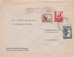 01873 Carta De Pontevedra A Birminghan - Inglaterra - Nationalistische Zensur