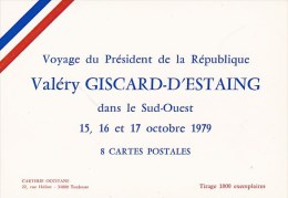 Scan1 : Série De 8 C.P - Voyage De Giscard D'Estaing Dans Le Sud-Ouest 1979 (voir Description) - Sonstige & Ohne Zuordnung