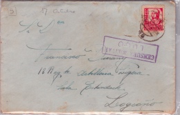 01880 Carta Lugo A Logroño  - Censura Militar 1937 - Marques De Censures Nationalistes