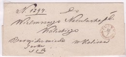 Pologne, Lettre De TUREK, (petit Cachet Rouge, Avec Date Manuscrite) Pour Kalisz (p6) - ...-1860 Voorfilatelie