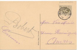 193? Religieuze Kaart  Met PZ280 Van Bonsecours Naar Anvers Vertrekstempel Zie Scan(s) - 1929-1937 Lion Héraldique
