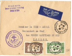 LBL25 - ALGERIE LETTRE AVION BONE / TOULON 4/12/1936  CACHET MARINE NATIONALE BONE - Lettres & Documents