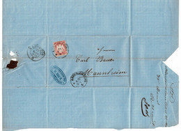 LBL25 - BAVIERE LETTRE (SANS CONTENU) KAISERSLAUTERN / MANNHEIM 25/5/1871 THEME TABAC - Brieven En Documenten