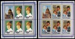 NIUE 1983 Diana 10c/95 $2.60/1.20 OVPT.SHEETLET;2 (2x5=10stamps)    [Aufdruck,surimprimé,sobr Eimpreso,soprastampat - Niue